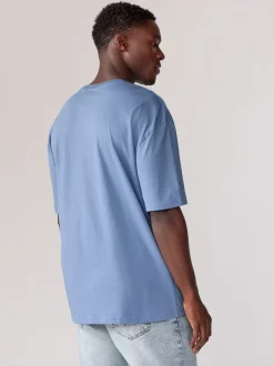 Next Bleu/Vert/Pourpre/Neutre - Lot de 5 t-shirts Essential en coton décontracté Clearance