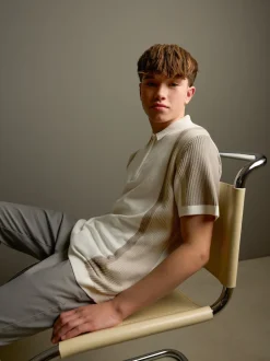 Next Bloc de couleur neutre - Polos tricotés à col zippé (3-16yrs) Discount