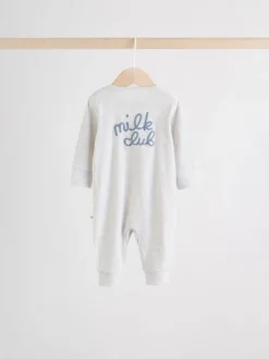 Next Blue Milk Club - Combinaisons de nuit à fermeture éclair pour bébés 3 Pack (0mths-3yrs) Clearance