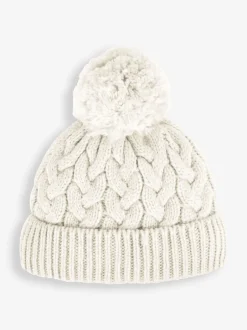 Jojo Maman Bébé Bonnet à pompons en maille torsadée épaisse Clearance