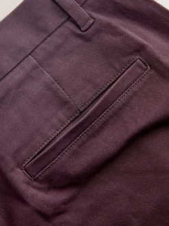 Next - Ajustement droit - Pantalon chino stretch bordeaux