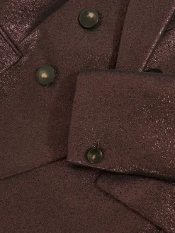 Reiss bordeaux - Blazer de costume croisé métallisé Sienna en coton Online