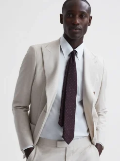 Reiss - Cravate à pois en soie Liam bordeaux Best