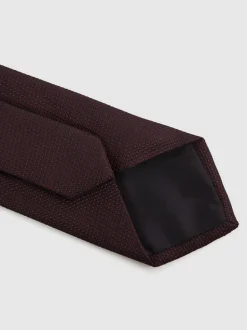 Reiss bordeaux - Cravate Ceremony en soie texturée Blend Best