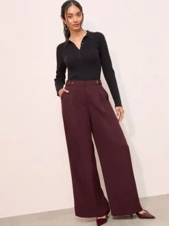 Friends Like These bordeaux - Pantalons Amples Haut de Gamme à Taille Réglable New