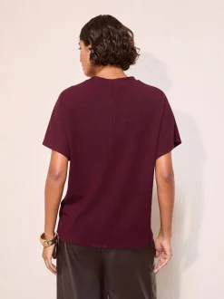 Friends Like These bordeaux - Haut boutonné à manches courtes Outlet