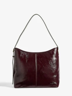 Love & Roses bordeaux - sac cabas souple tissé Discount