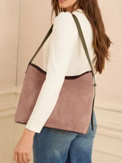 Love & Roses bordeaux - sac cabas souple tissé Discount