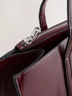 Next Bordeaux brillant - Fourre-tout structuré New