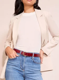 Friends Like These Bordeaux et noir - Lot de 2 ceintures cloutées