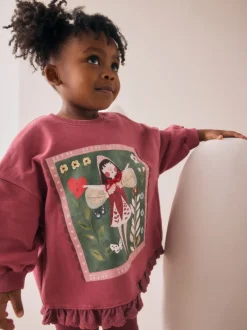 Next Bordeaux Rouge Fée - Ensemble Sweat-shirt et Leggings à ourlet à volants (3mois-7ans) Online