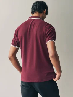 Fred Perry - Polo à liserés Bordeaux/blanc écru Hot