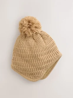 Next Borg Nature - Chapeau de trappeur en maille Bébé avec pompon (0mois-2ans) New