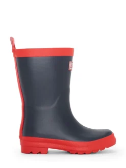 Hatley Bottes de pluie bleu marine et rouge mat Sale