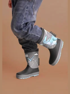 Toezone Bottes de pluie imperméables Gris Dinosaure pour GARÇON Sale
