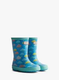 Hunter Bottes en caoutchouc First Rain bleues imprimées nuage pour enfant Online