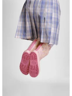 Toezone Bottes en caoutchouc imperméables rose arc-en-ciel fille Hot