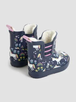 Jojo Maman Bébé Bottes en caoutchouc douillette à chevilles doublées Clearance