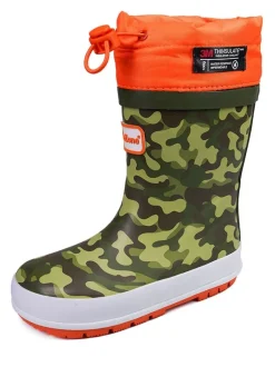 Toezone Bottes en caoutchouc imprimé camouflage orange avec fermeture sur le dessus Sale