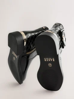 Baker by Ted Baker Bottes noires vernies Chelsea fille New