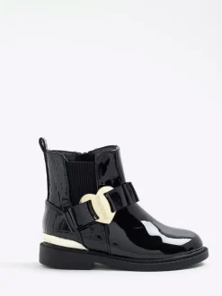 River Island Bottes Patent Heart Bow Chelsea Outlet