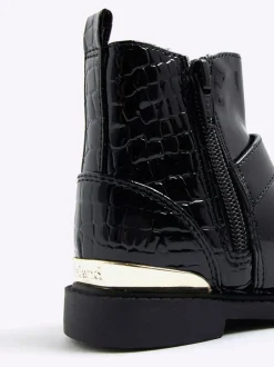 River Island Bottes Patent Heart Bow Chelsea Outlet