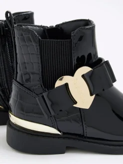 River Island Bottes Patent Heart Bow Chelsea Outlet