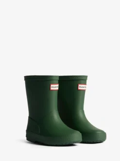 Hunter Bottes Wellington First Isolées Vertes pour enfant New