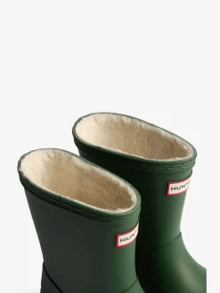 Hunter Bottes Wellington First Isolées Vertes pour enfant New