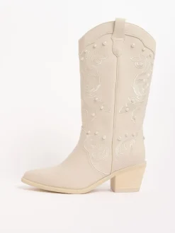 Lipsy Bottes western Milieu avec ornements de perles de mariée Clearance