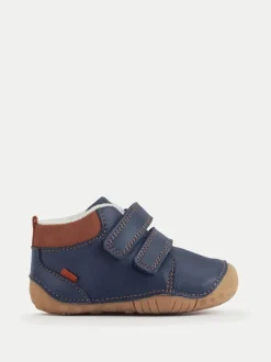 Start Rite Bottes/Bottines Start-Rite Bébé Bleu Pip en cuir à double bande anti-déchirure