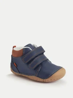 Start Rite Bottes/Bottines Start-Rite Bébé Bleu Pip en cuir à double bande anti-déchirure