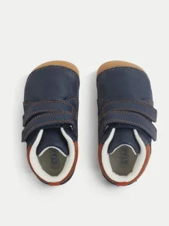 Start Rite Bottes/Bottines Start-Rite Bébé Bleu Pip en cuir à double bande anti-déchirure