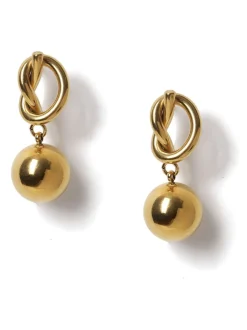 Aela Boucles d’oreilles ton Or en acier inoxydable avec nœud Sale