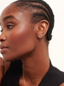 D.Louise Boucles d’oreilles imperméables avec clous de trèfle