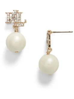 Lauren Ralph Lauren Boucles d’oreilles à logo en fausse perle Outlet