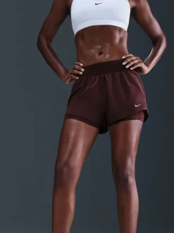 Nike Bourgogne Crush - Dri-FIT One Mid Rise 3 Inch 2-en-1 Shorts Sale