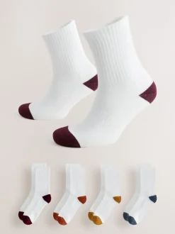 Next Bout de talon blanc riche - Lot de 4 chaussettes de sport Best