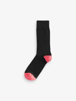 Next - Lot de 7 - Chaussettes riches en coton pour homme Bout de talon noir Online