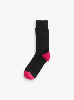 Next - Lot de 7 - Chaussettes riches en coton pour homme Bout de talon noir Online