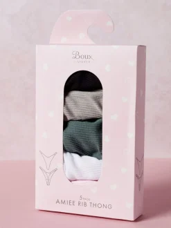 Boux Avenue Amiee Rib High Leg Thong 5 Pack Hot