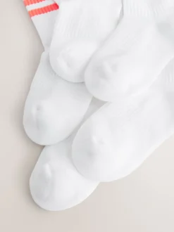 Next - Cushioned Semelle intérieure Cotton Rich Ribbed Tipped Chaussettes 5 Lot Bright Jaune/Vert/Bleu Hot