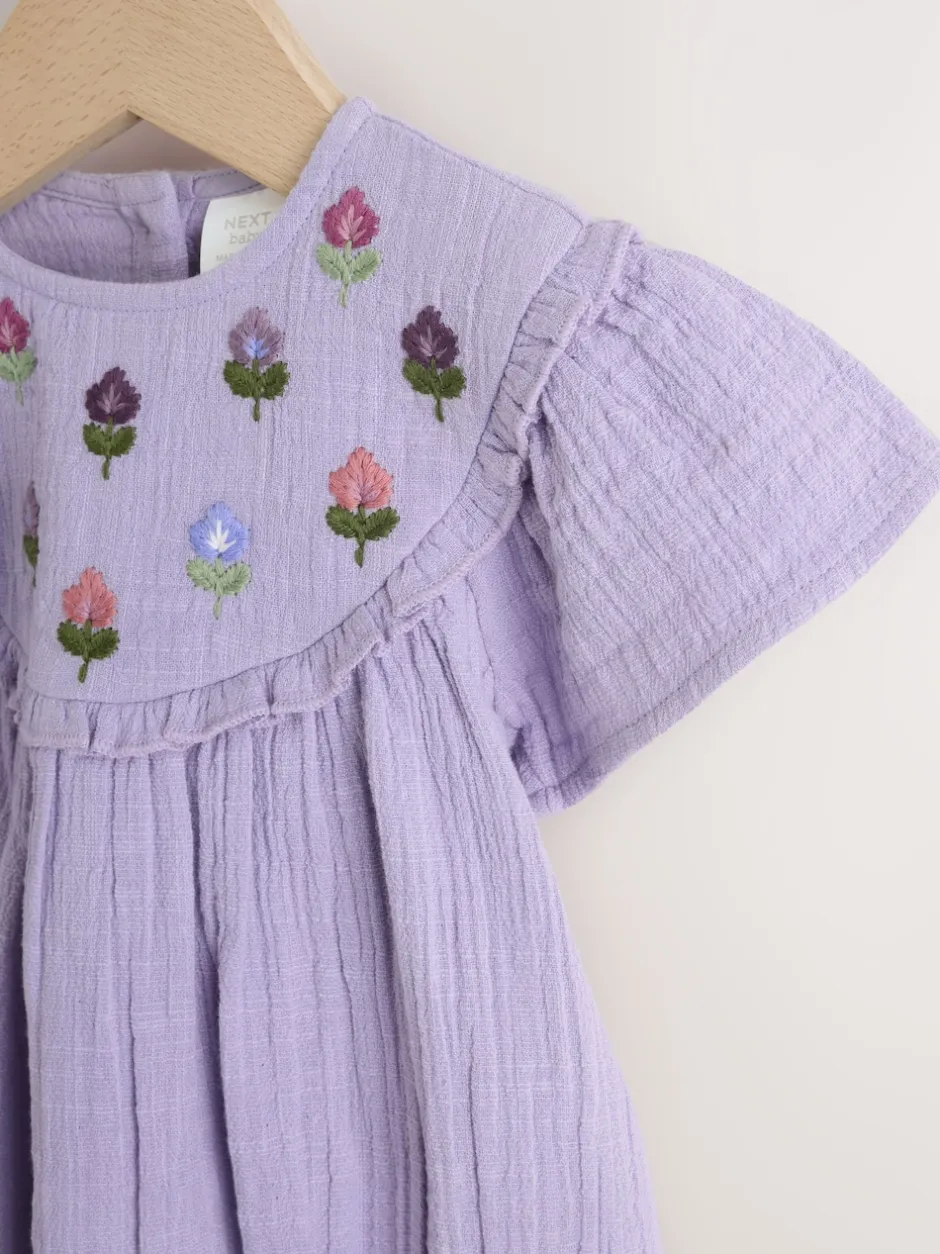 Next Brodé violet - Barboteuse Bloomer pour bébé (0mths-2yrs) Clearance