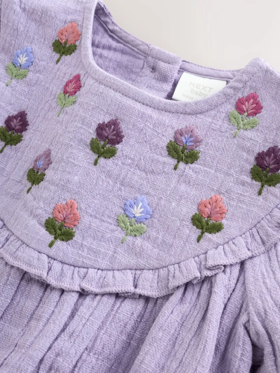 Next Brodé violet - Barboteuse Bloomer pour bébé (0mths-2yrs) Clearance