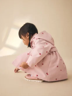 Next Broderie rose - Manteau boutonné résistant à la douche (3mois-7ans) New