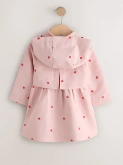 Next Broderie rose - Manteau boutonné résistant à la douche (3mois-7ans) New