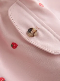 Next Broderie rose - Manteau boutonné résistant à la douche (3mois-7ans) New