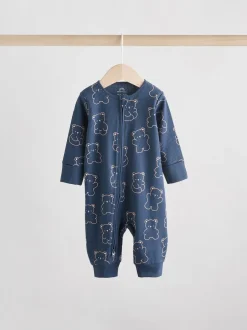 Next Brown/Marine - Lot de 3 dors-bien bébé en coton sans pieds à fermeture éclair bidirectionnelle (0mois-3ans)