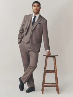 Next Brun clair - - Veste de costume stretch Motionflex Ajustement régulier