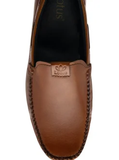 Lotus Brun clair - Chaussures de conduite décontractées à enfiler New